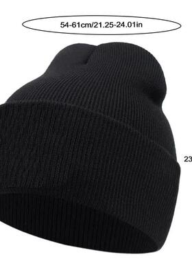 Gothic Embroidered Knit Cap Beanie - Warm Black Skull Stars