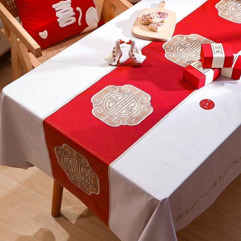 红色结婚桌布圆桌喜字婚庆订婚宴摆台客厅中式圆形餐桌布茶几台布,淘宝优惠券,粉丝福利购,淘宝优惠卷