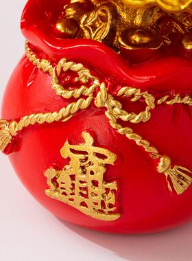 新年摆件摇钱树福袋工艺招品喜8802庆桌装饰品财创意国潮伴面手礼