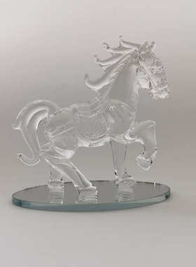 手工马烧制办摆件水晶玻璃工装饰品车载琉璃 桌