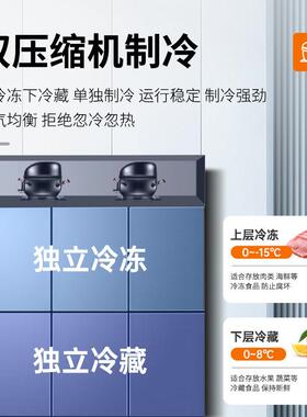 六门冰箱商用立式不锈钢厨房冷藏冷冻保鲜柜双温冷柜冰柜