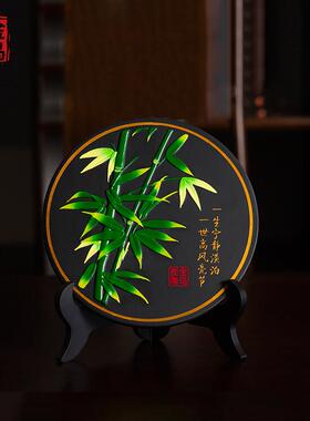 金乌炭雕梅兰竹菊创意家居工艺品摆件客厅书房办公室活性炭艺术品