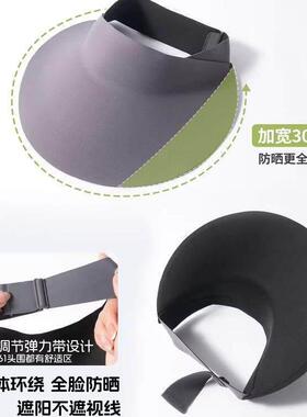 防晒帽女夏季大帽檐空顶遮阳帽可折叠帽子太阳帽防紫外线无痕一体