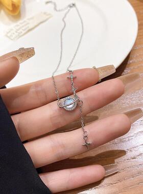 ins珍珠爱心钛钢项链百搭项链