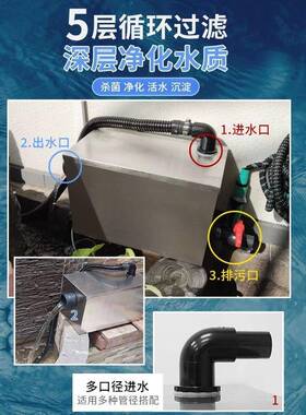 鱼池过滤器水循环系统不锈钢过滤净化设备户外庭院水池净水过滤器