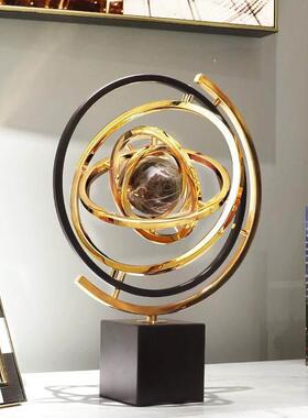 弗朗德轻奢地球仪金属客厅玄关酒柜办公室摆件高档家居装饰乔迁