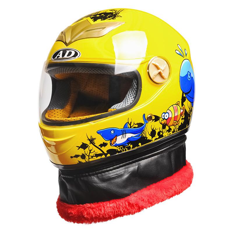 Helmet scarf windproof large size detachable scarf electric vehicle helmet warm winter half helmet motorcycle sun protection universal