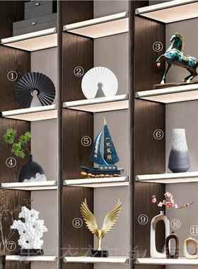 新款新中式工办公室高端招财摆件家居客厅酒房柜电视柜装书饰品艺