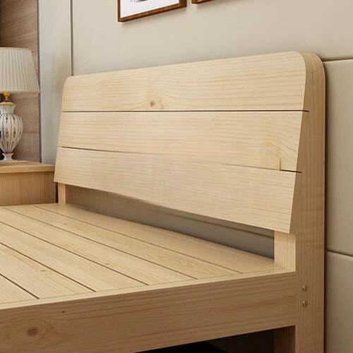 实木床现代简约1.松5米木家ANK用经.济型1人8米简易双床出租房单 - 图0