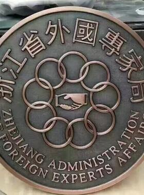 校园医院大厅玻璃钢浮雕锻铜山水壁画挂件铜雕挂件家居摆件