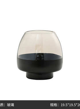 现代电视柜创意宽口餐桌客厅样板房插花花瓶器装饰品玻璃简约双色