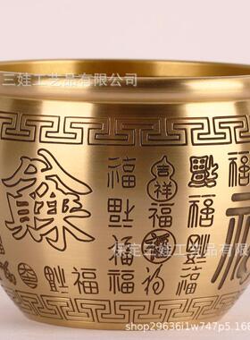 米黄铜缸招888米进宝工黄铜摆艺品件