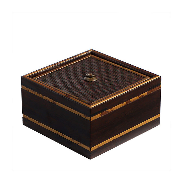 Famous Xiangfei bamboo jewelry box embroidery box side plum storage box Japanese bamboo bamboo box old bead collection box