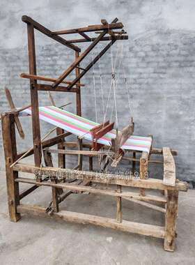 老式织布机民俗怀旧收藏老物件民间手摇纺线车弹棉花工具影视摆件
