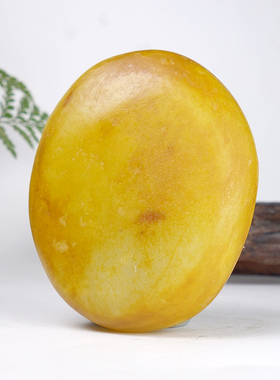 时来运转保真新疆和田玉白玉籽料独籽黄沁原石原料手把件273.60g