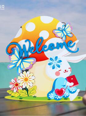 院新款铁艺欢迎壁挂壁挂牌欢迎牌饰意家居花园庭客厅墙GKL-TZMG面