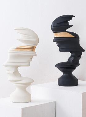 创大意抽象黑白SZRX-071人摆件酒店厅迎宾摆设像别墅样板柜间酒玄