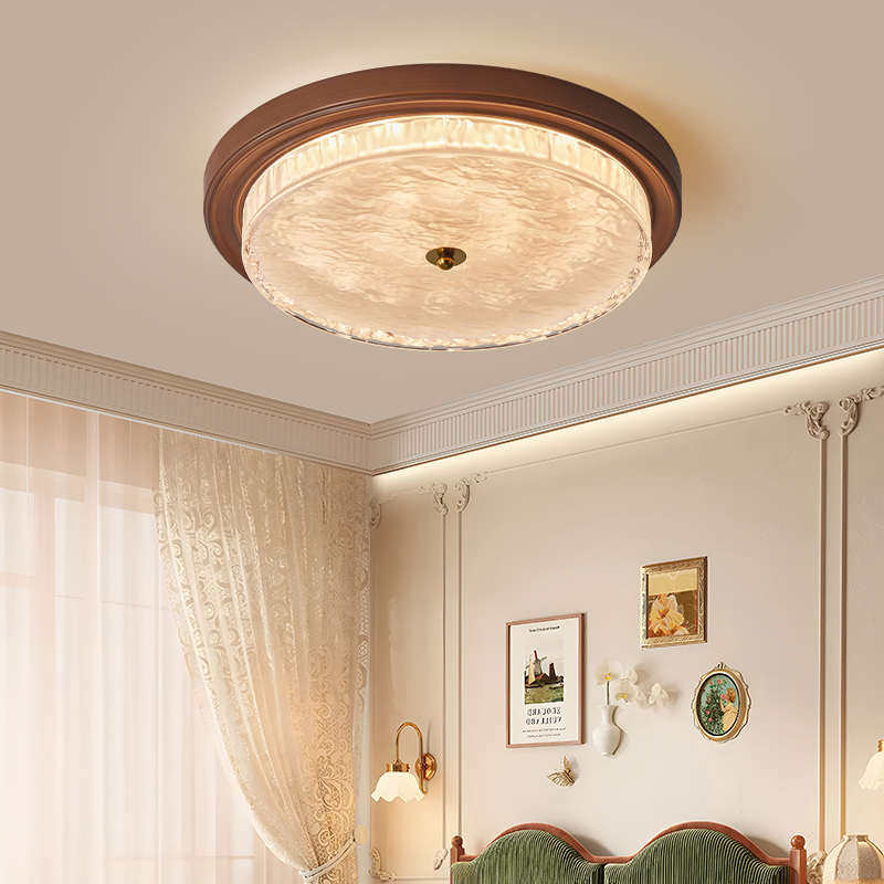 美式吸顶灯复古衣帽间过道灯玻璃简约护眼欧式法式中古风卧室灯,淘宝优惠券,粉丝福利购,淘宝优惠卷