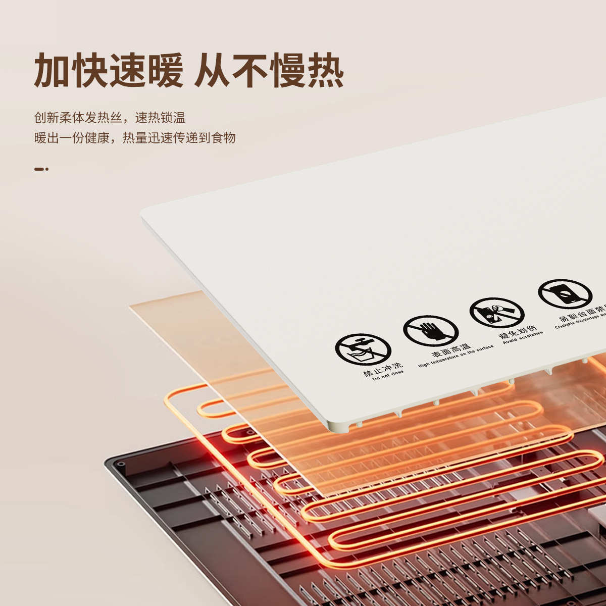 保温板智能暖菜板热菜板柔性折叠多功能调温桌垫饭菜加热保温板餐 - 图2
