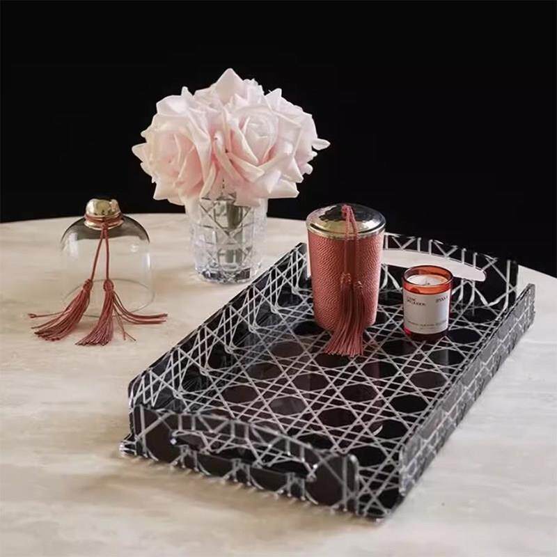 French acrylic tray rectangular fruit plate coffee table desktop tea set aromatherapy cosmetics storage home living room