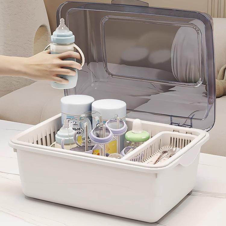 奶瓶收纳盒收纳箱带盖防尘沥水架婴儿用品宝宝餐具新生儿辅食工具,淘宝优惠券,粉丝福利购,淘宝优惠卷