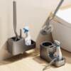 Bathroom toilet brush three-piece set 2026 new toilet special brush household no dead ends super easy to use wall hanging