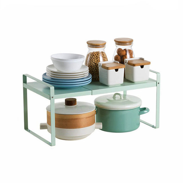 Kitchen countertop cabinet partition layer storage rack Retractable pot rack Storage rack Kitchen seasoning rack Dish rack