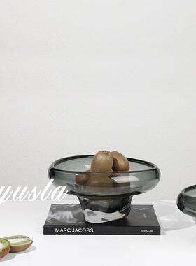 简装约意式创意水果盘摆件酒餐店厅桌托盘干果收客纳盆果篓软YSK