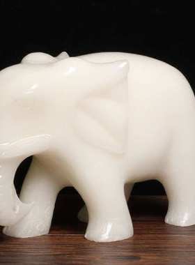 白玉大象摆件  阿富汗白玉吉象办公开业送礼摆件批发