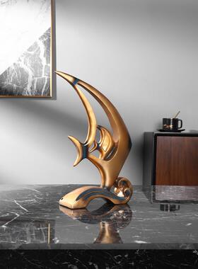 新款直销新中式年年有鱼摆件客厅酒柜电视柜桌面办公室玄关家居装