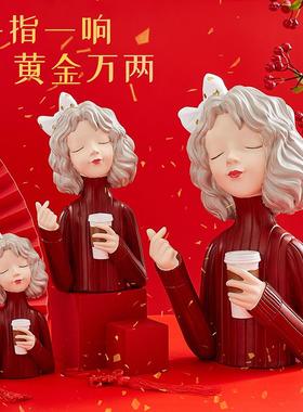 高档室北欧泡女孩摆件网少女客厅卧房间桌面装饰品创意女生红日泡