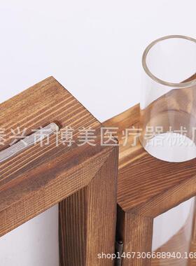 创意相框摆台复古水培玻璃翻边圆底试管插花瓶桌面纪念装饰品