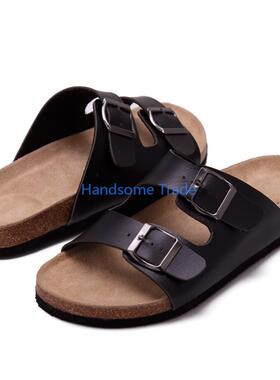 Men Fashion Cork Slippers Slides Beach Sandals Mans Male拖鞋