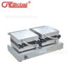 Commercial electric heating double-head square waffle oven pancake machine grid Q crepe machine waffle machine snack equipment