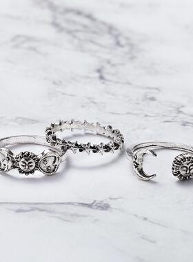 Star Moon 3-piece set ring women