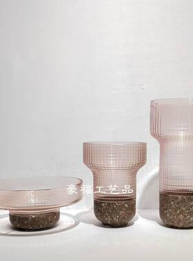 大石纹路1157底彩理色花瓶家居样板房餐厅茶几玄关处花插件摆果盘