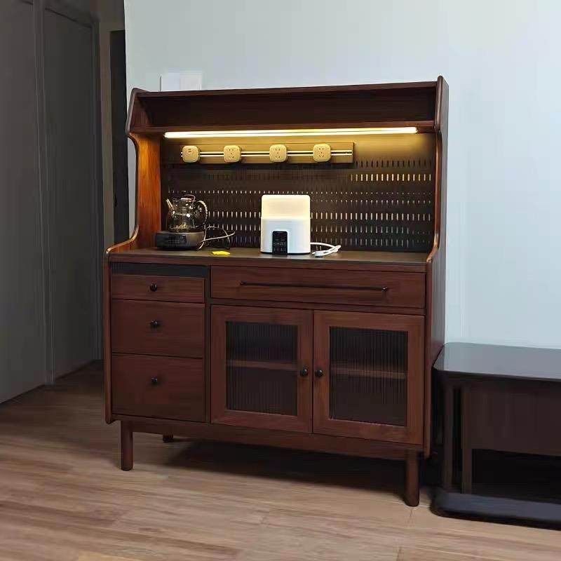 实木餐边柜客厅茶水柜收纳柜北欧靠墙胡桃木收纳柜家用酒柜备餐柜,淘宝优惠券,粉丝福利购,淘宝优惠卷