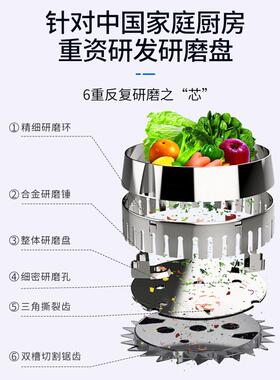 复旦申花F1S垃圾处理器自动进水厨余粉碎机家用厨房食物垃圾处理
