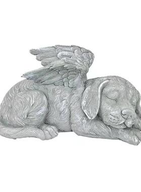新款直销跨境 天使猫狗工艺品摆件 树脂工艺品 庭院设计装饰天使