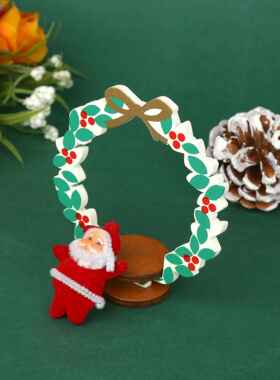 木质圣诞节花环摆件 工艺拍摄道具 微景观摆件 饰品 厂家直供定制