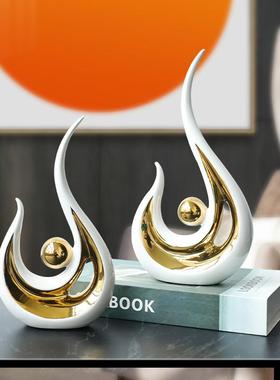 过年装饰摆件客厅氛围感好物摆件现代样板房轻奢凤凰于飞陶瓷客厅