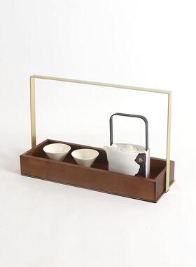 新中式禅收意金木质提盒摆件样板间酒店办玄公室关MC-TY-68售楼处