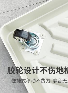 长方形花盆托盘带轮底座可移动接水盘塑料底托万向轮滚轮盆栽树脂
