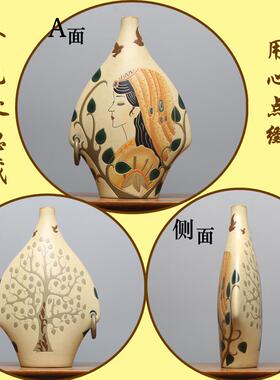 高档新中式陶瓷覆古风进入玄关博古架摆件酒柜客门户厅创意装工艺