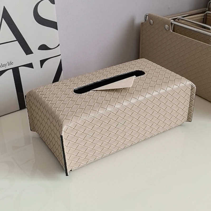 态生活 ins轻奢风经典编织皮质抽纸盒家用茶几高级感装饰纸巾盒子,淘宝优惠券,粉丝福利购,淘宝优惠卷