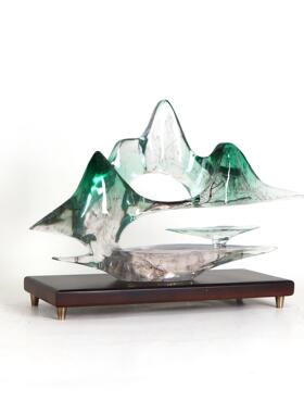 新式云山雾海假MC-TY-58山摆中件样板脂房玄树摆关设品酒柜隔断柜