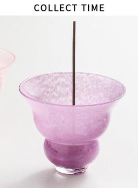 小众琉璃香插中古插香盘线香底座创意生日礼物桌面装饰品小摆件