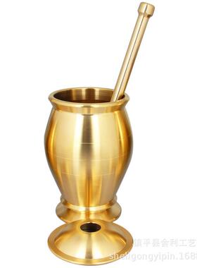 纯黄铜碎捣罐杵子盅擂钵臼缸药研钵石臼铜盅捣捣药蒜泥器T66研磨