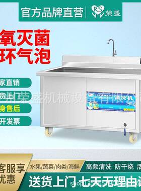 荣盛商用洗菜机蔬菜水果肉类清洗机学校酒店幼儿园食堂工厂洗肉机