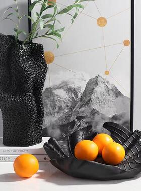 现简约代树脂白色多花器0022摆样件板房家居客厅创意花孔瓶装饰品